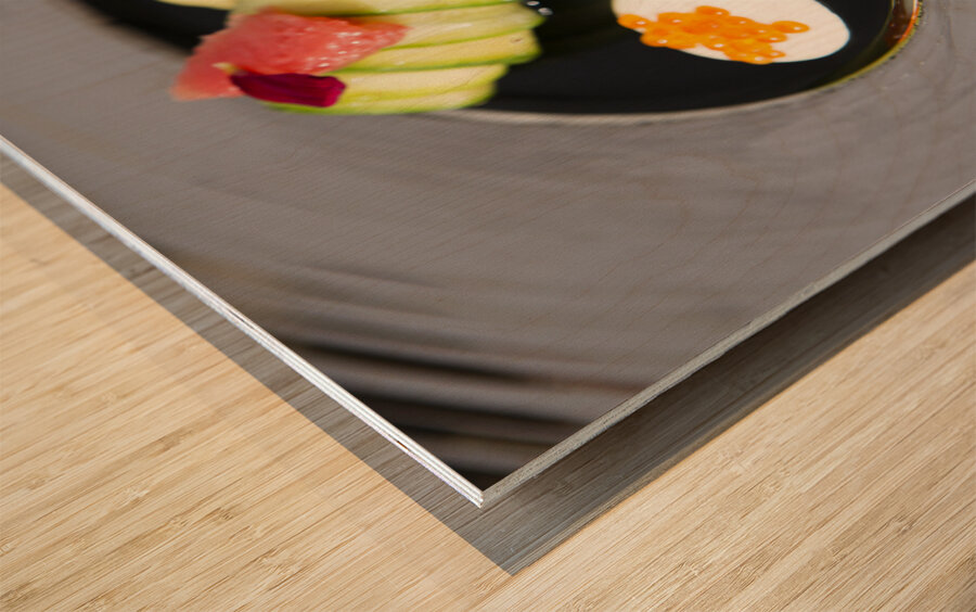 Avocado Crab Roll Roulade Wood print