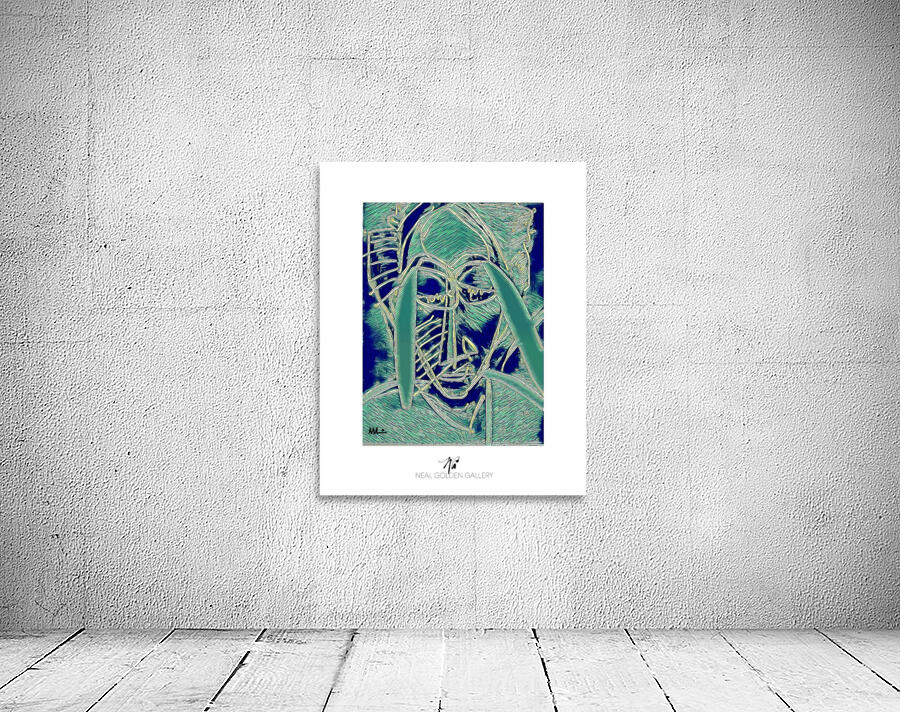 Aqua face portrait Wall Preview