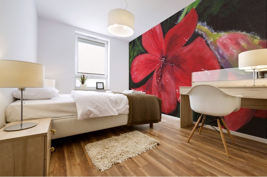 Irish Red Flower Mural print
