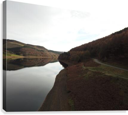 Aerial image over Ladybower park  Canvas Print