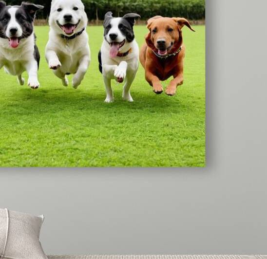 Dogs frolicking in the garden by Badry