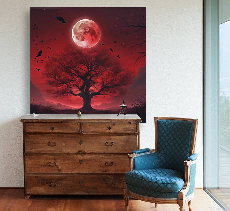  picture in which the moon is red Reproduction