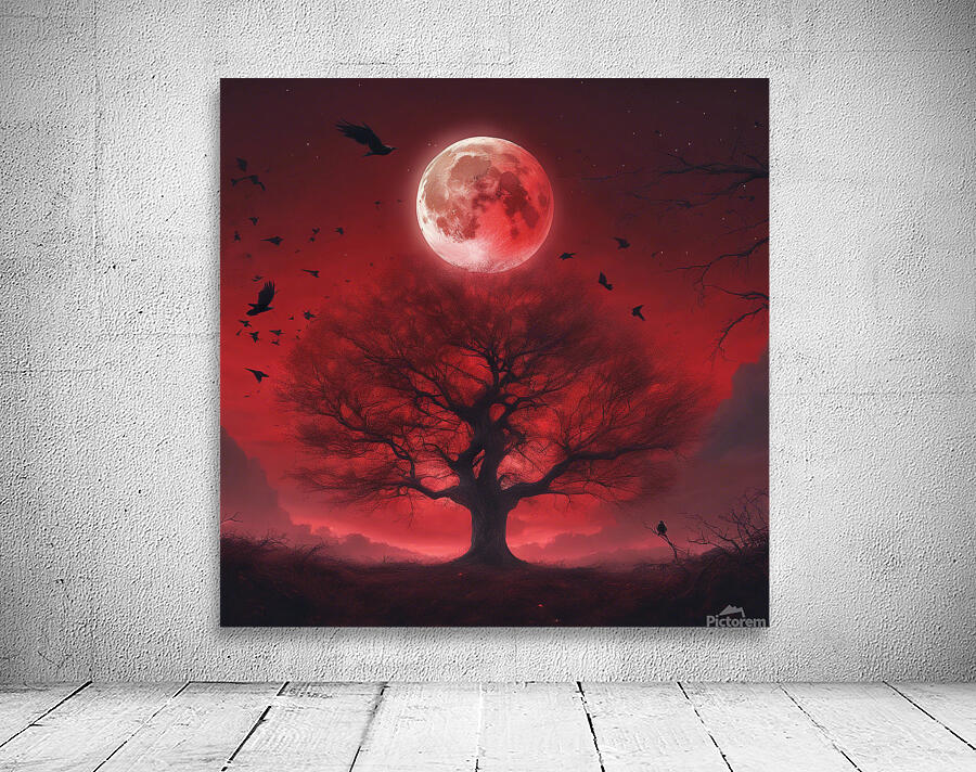  picture in which the moon is red Wall Preview