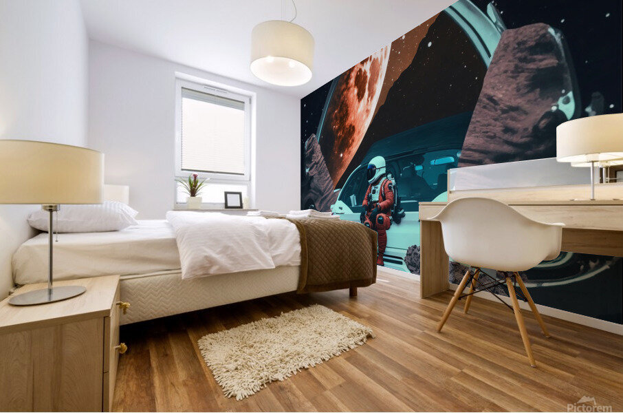 Astronaut On BMW Mural print