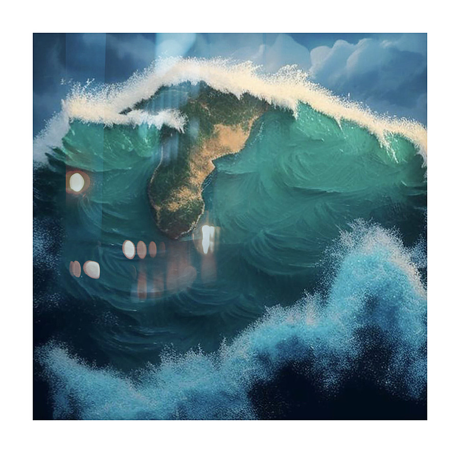 STORMY WATERS Picture Frame print