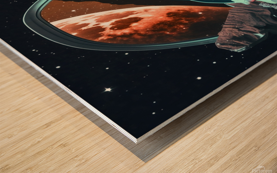 Astronaut On BMW Wood print