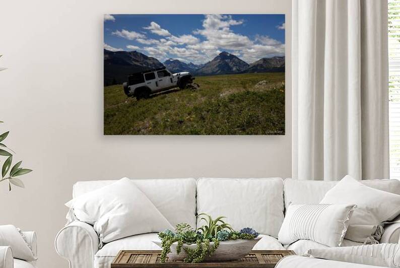 Jeep Wrangler on Blackfeet Nation Horizon before Glacier National Park Peaks 69A7242 T Pict by Jim Ward