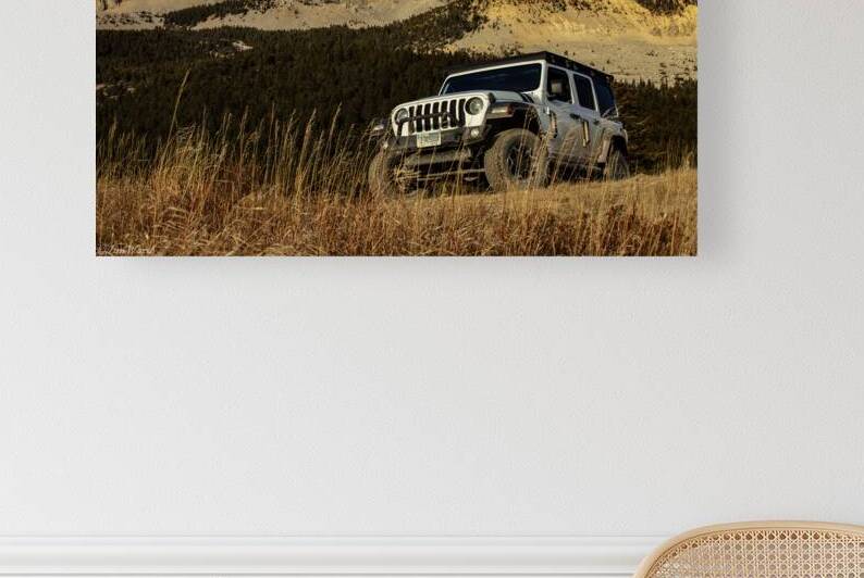Jeep Wrangler before Sawtooth Ridge Rocky Mountains 69A2362 T Pict by Jim Ward