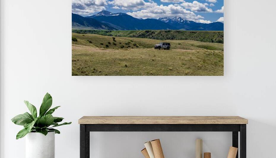 Jeep Wrangler on Horizon before  Rocky Mountains 37 0010 D T Pict by Jim Ward