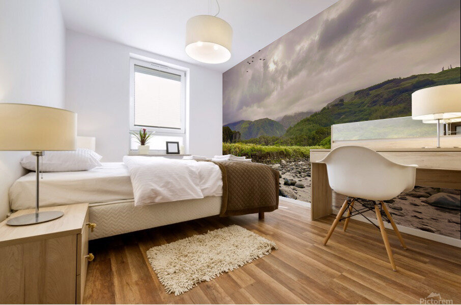 A Valley Below Mural print