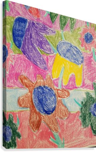 happy flower drawing Canvas Print