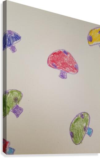 flying mushrooms drawing Canvas Print