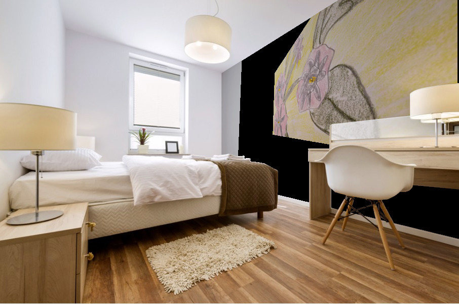 vera flower drawing Mural print
