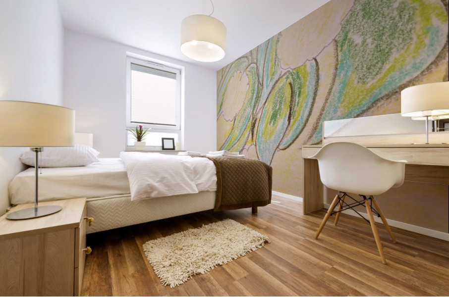 ferren flowers drawing Mural print