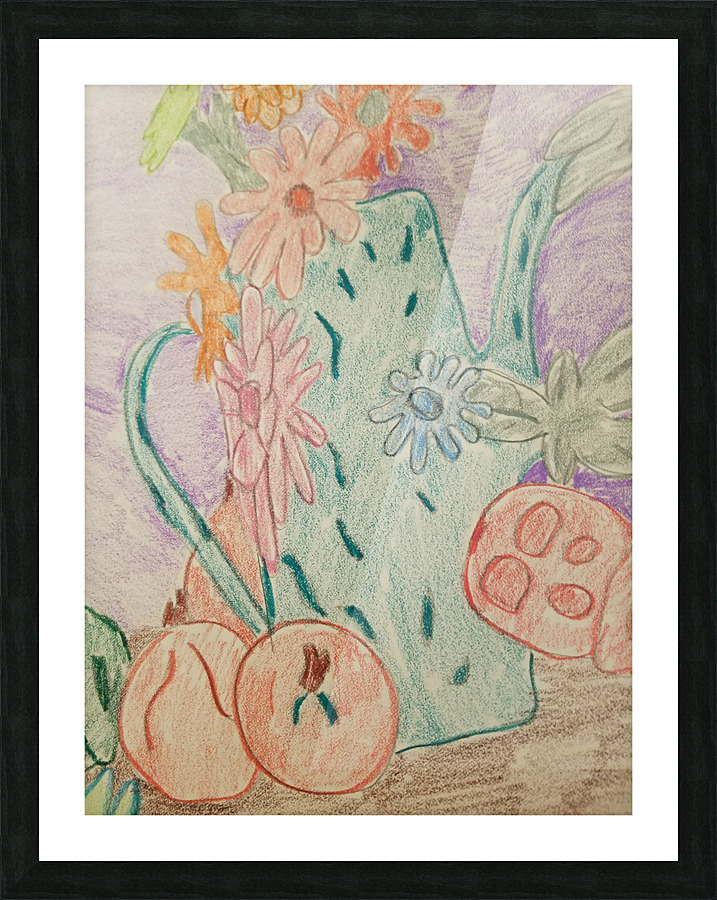 flower vessal drawing Picture Frame print