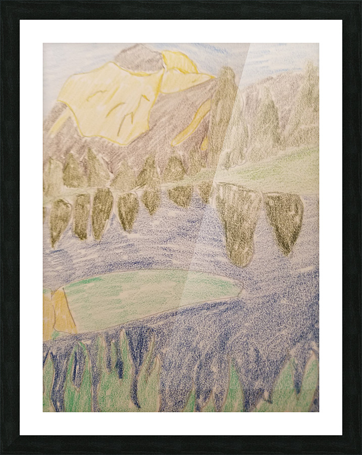 mountains drawing Picture Frame print