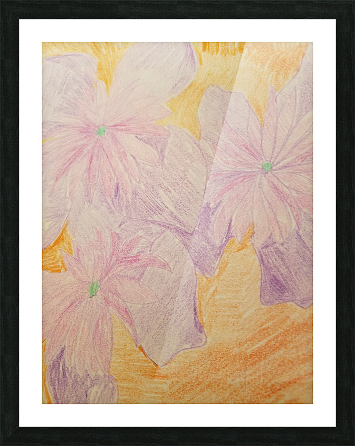 burgundy flower drawing Picture Frame print