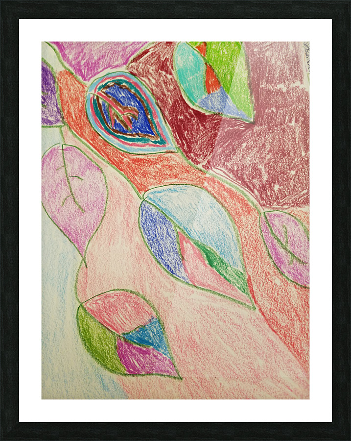 falling leaves drawing Picture Frame print