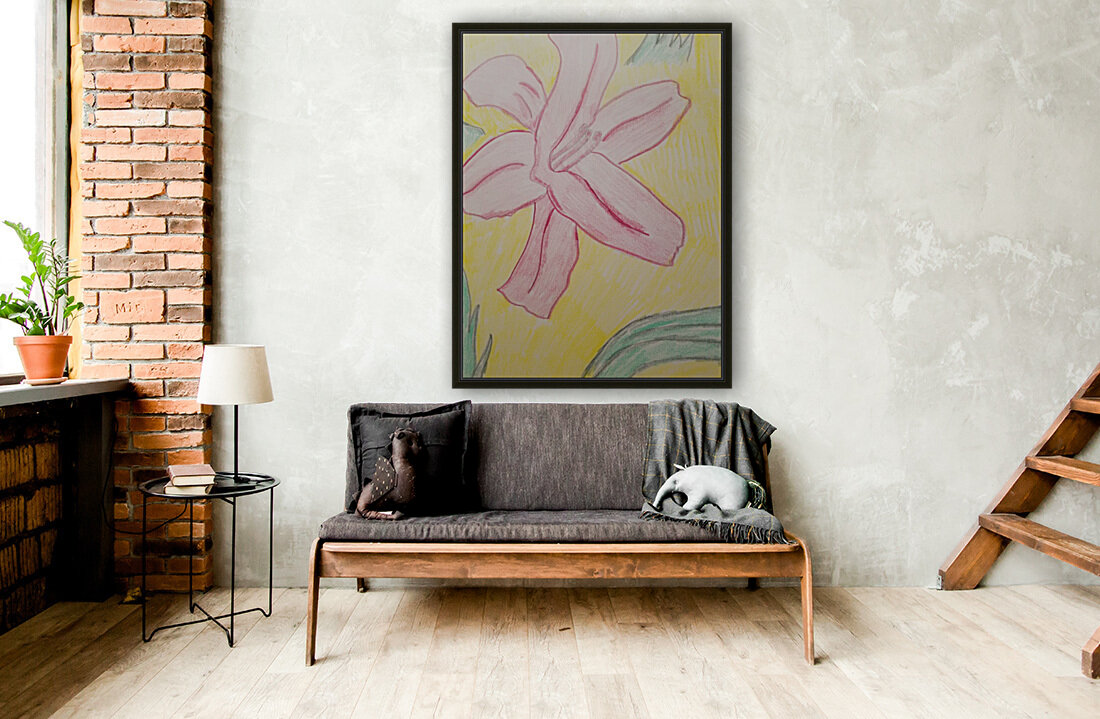 lily flower drawing Reproduction