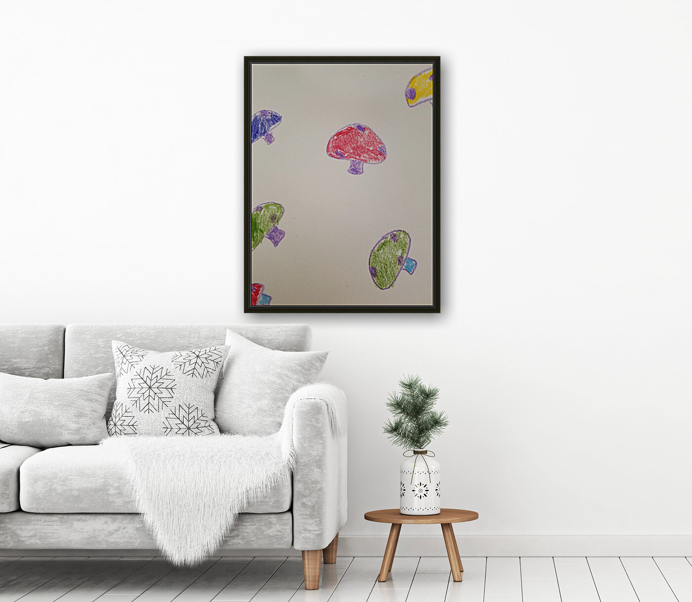 flying mushrooms drawing Reproduction