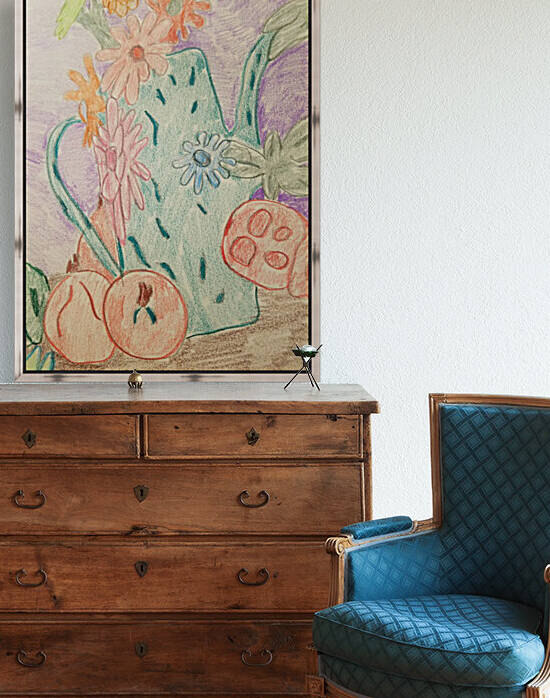 flower vessal drawing Reproduction
