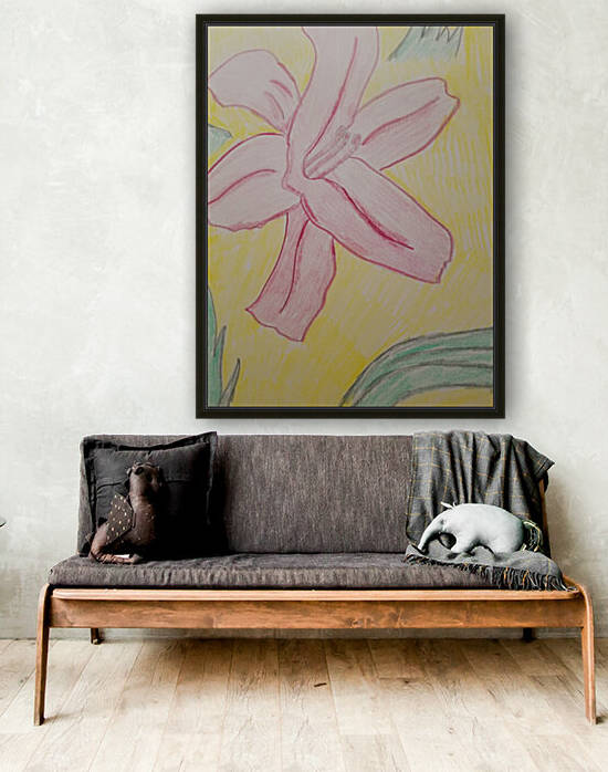 lily flower drawing Reproduction