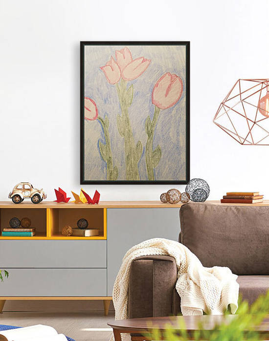 rose flower drawing Reproduction
