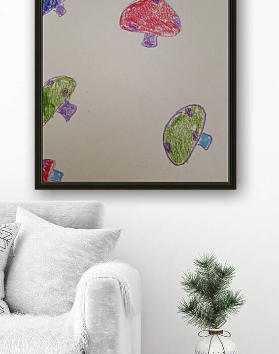 flying mushrooms drawing Reproduction