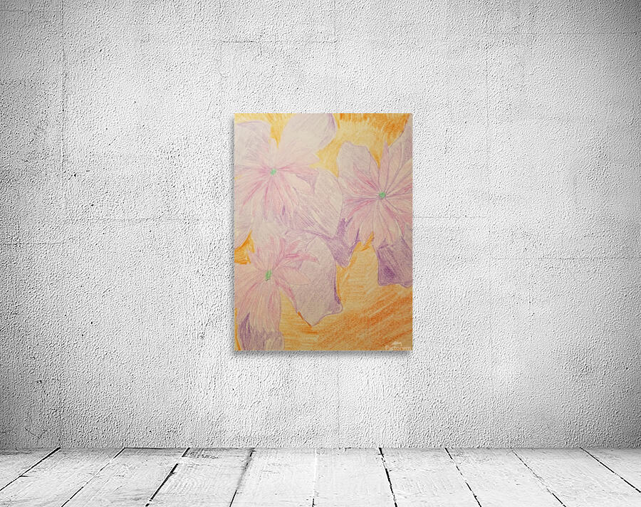 burgundy flower drawing Wall Preview