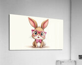 Cute Embroidered Bunny with Glasses V1 Impression acrylique