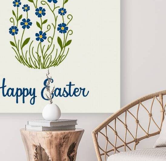 Floral Easter Egg Embroidery Design 4 by Nourdigit
