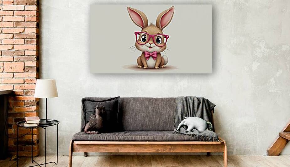 Cute Embroidered Bunny with Glasses V1 by Nourdigit