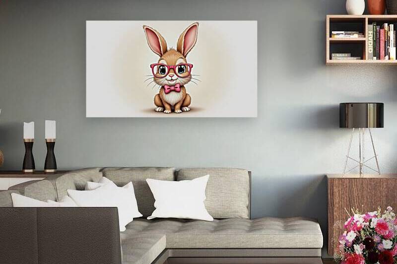 Cute Embroidered Bunny with Glasses V2 by Nourdigit