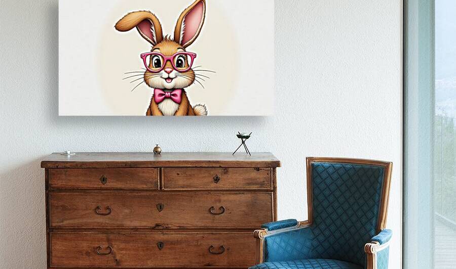 Cute Embroidered Bunny with Glasses V3 by Nourdigit