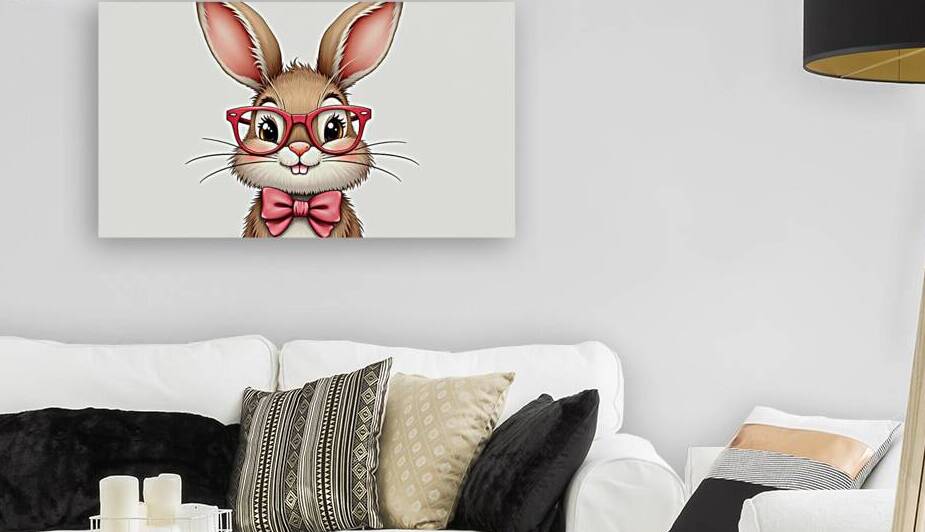 Cute Embroidered Bunny with Glasses V4 by Nourdigit
