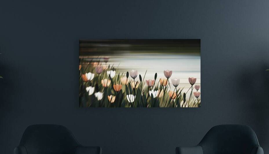 Tranquil Tulips A Vibrant Impressionist Garden V1 by Nourdigit