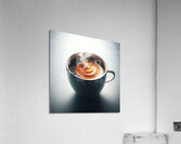 A meticulously crafted cup of coffee adorned with captivating foam art. Acrylic Print
