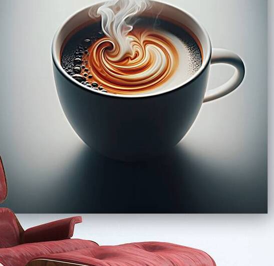 A meticulously crafted cup of coffee adorned with captivating foam art. by Kiko997