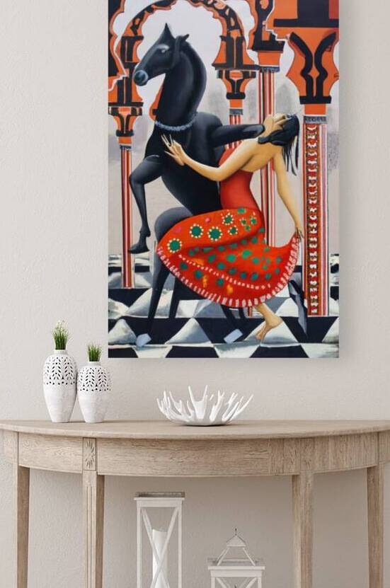 Surealism morrocan dancing with horse by Mohamed bouzid