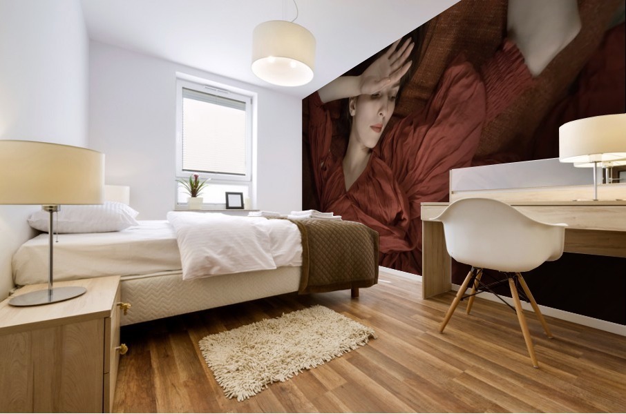 Lady in Red Mural print