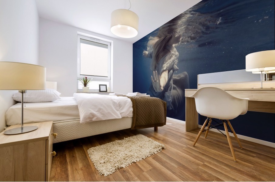 Dive into the blue Mural print