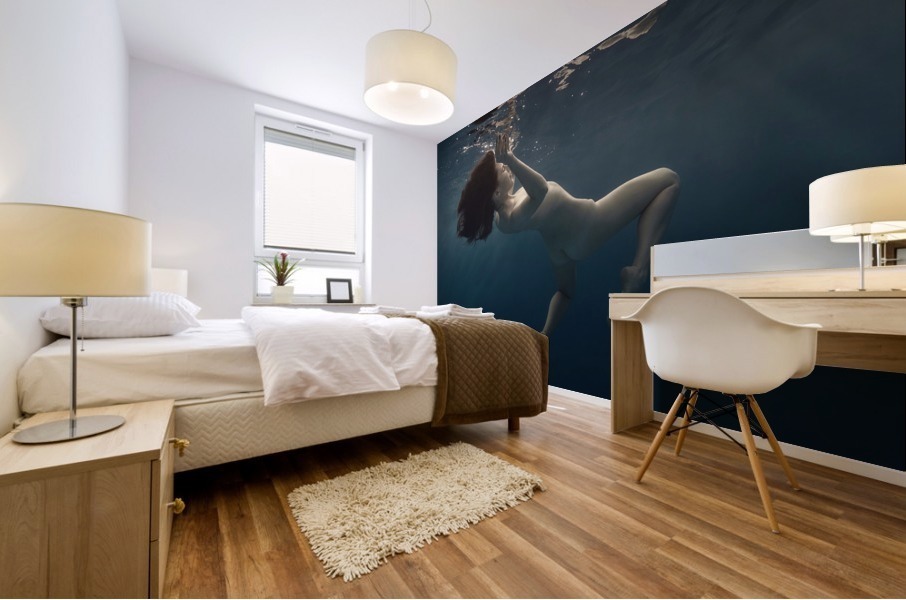 Blue space Mural print