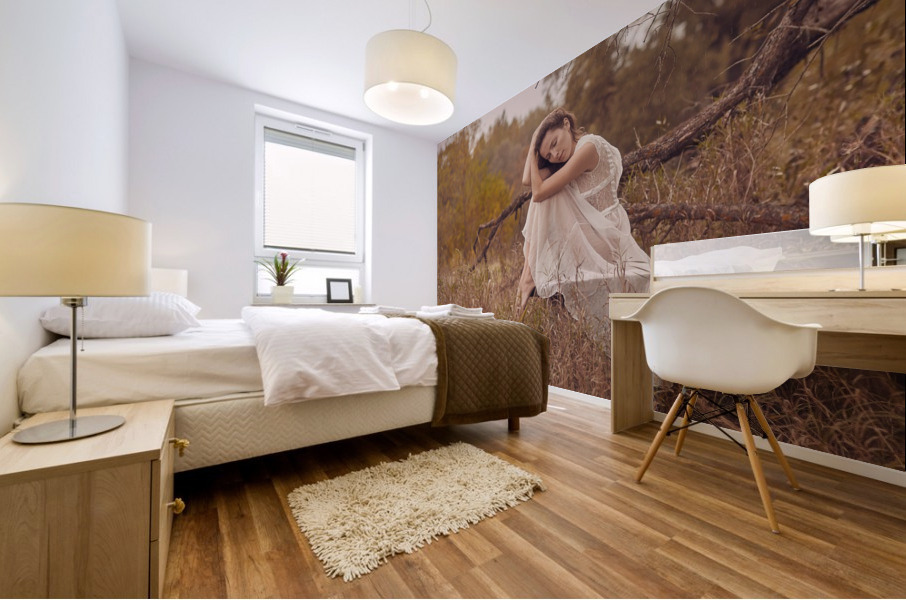 Autumn rain Mural print