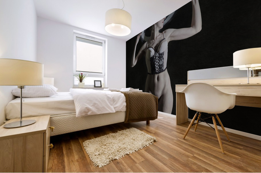 Lady with hat Mural print