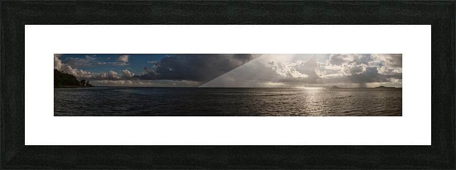Rain over the ocean Picture Frame print