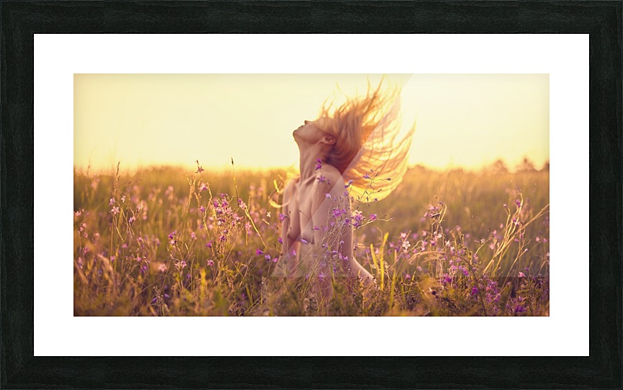Flowers at sunset Picture Frame print