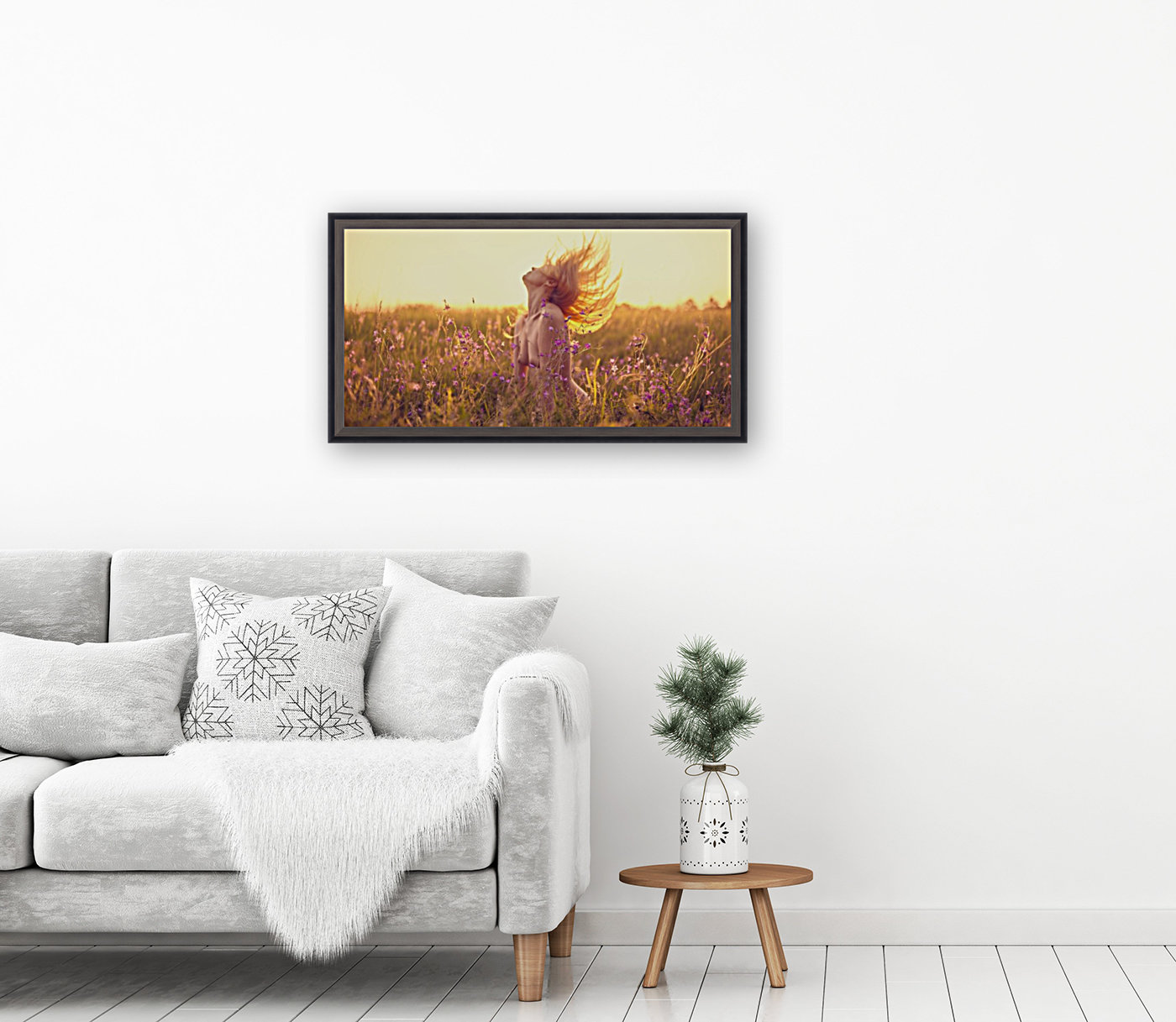 Flowers at sunset Reproduction