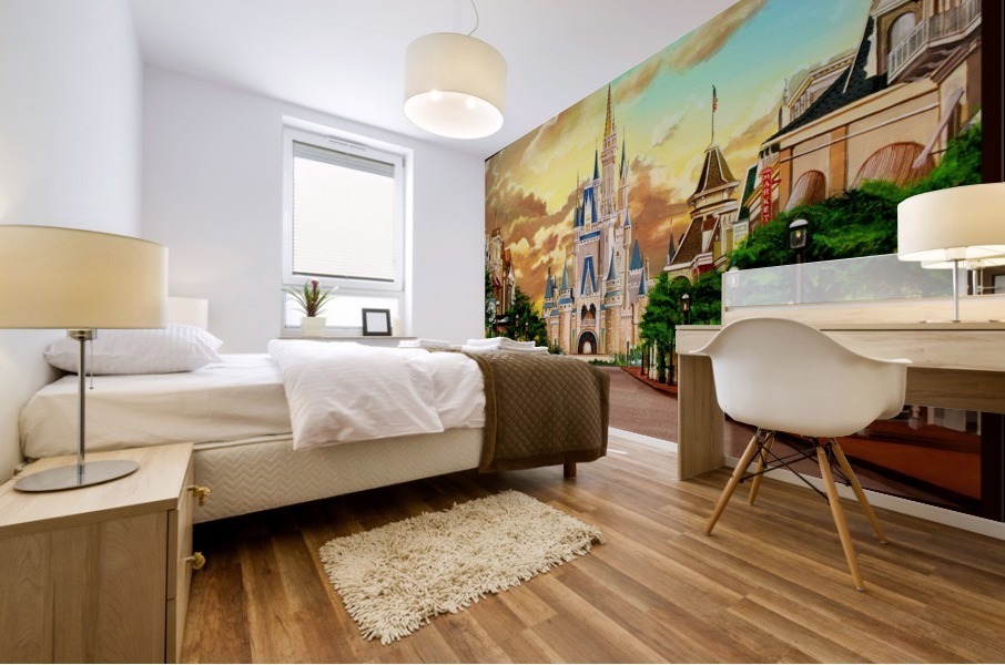 Disney Sunset Castle Mural print