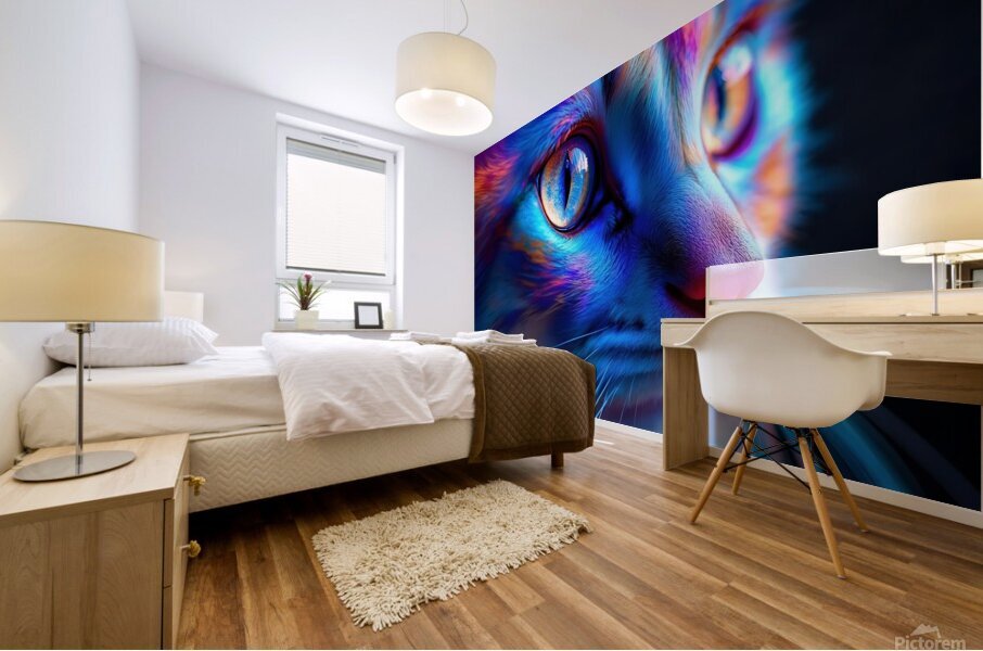 Cat art sureal Mural print
