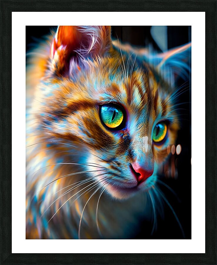 Orange cat sureal Picture Frame print